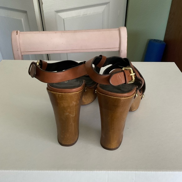 Coach Brown Leather Platform Sandals Size 10 Excellent Condition - Picture 5 of 7